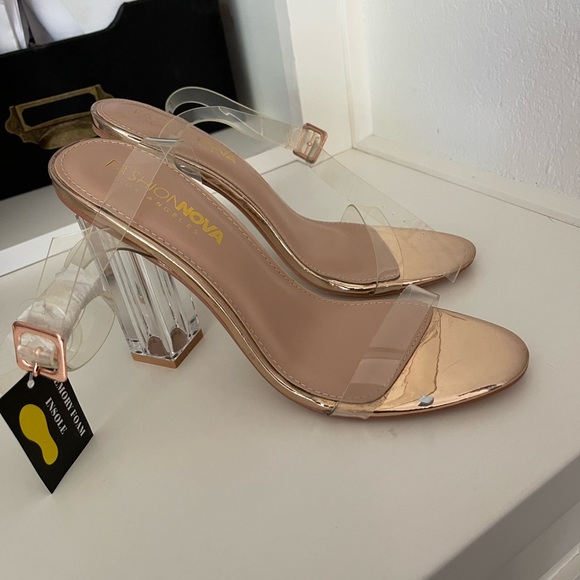 Fashion Nova Shoes - Fashion Nova of Los Angeles 4 inch strappy acrylic high heels. Size 7.5